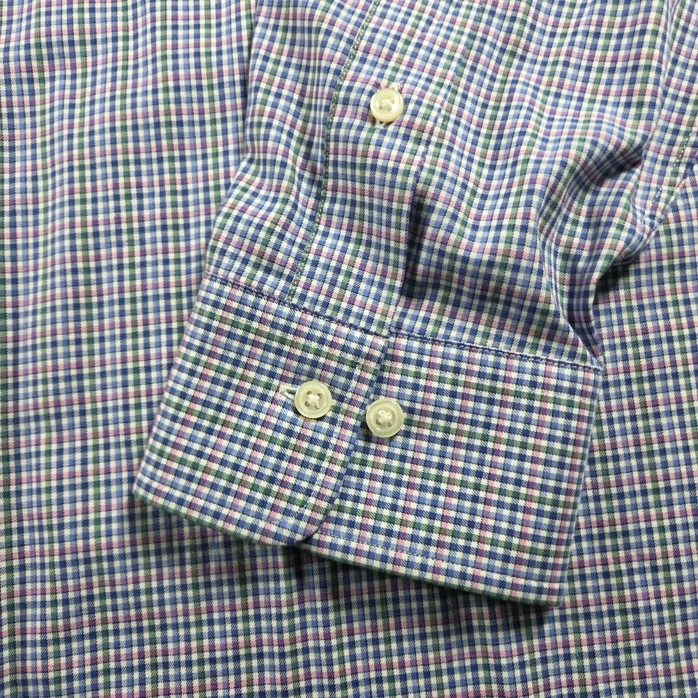 Polo Ralph Lauren Blue Plaid Button Down Custom Fit Dress Shirt 17.5 Pony NWT